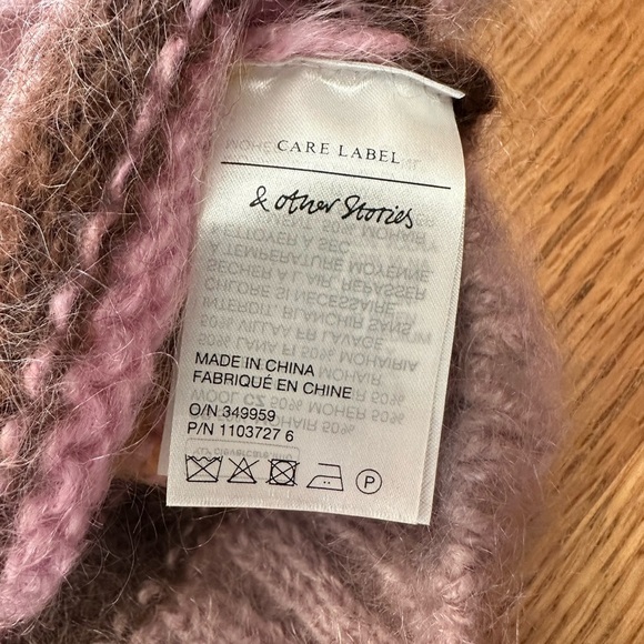 & Other Stories Relaxed Fit Mohair Striped Sweater 21” p2p, size small - Picture 9 of 12